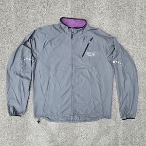 Mountain Hardwear Gray Zip Up Lightweight Windbreaker Jacket Hiking Shirt Mens M